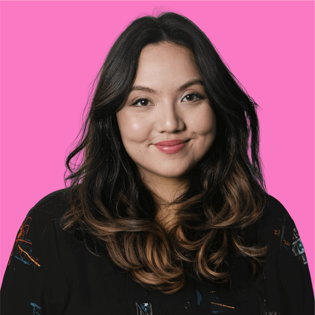 Portrait with pink background