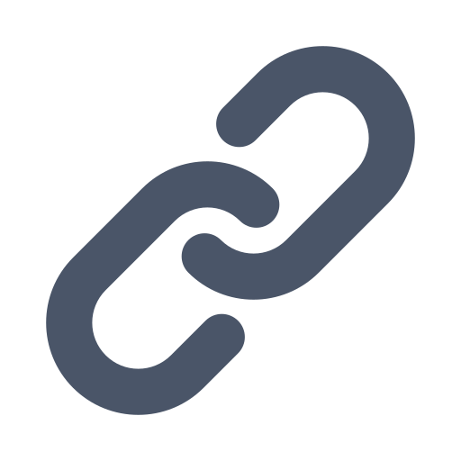 Simple dark gray chain link icon on transparent background.