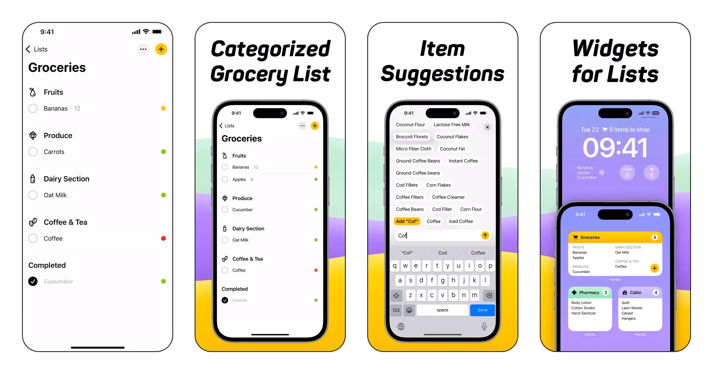 Handla: Grocery Shopping List