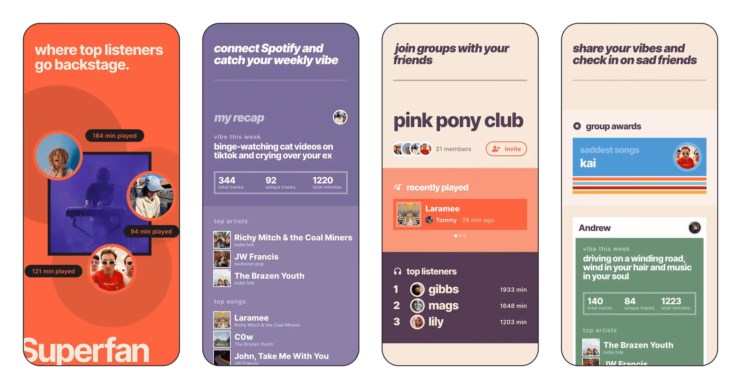 Superfan, the social music app