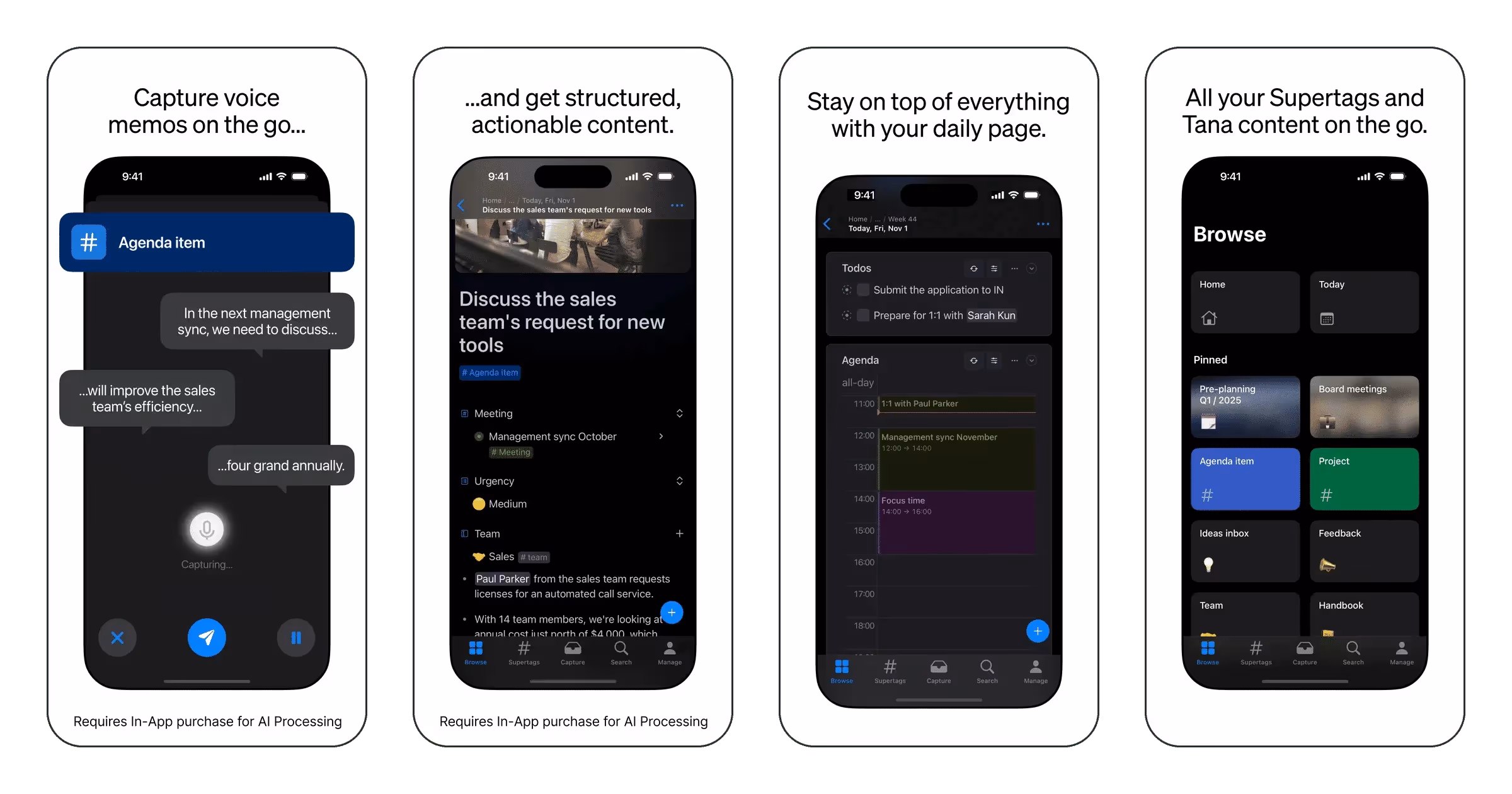 Tana – notes, AI, voice memos