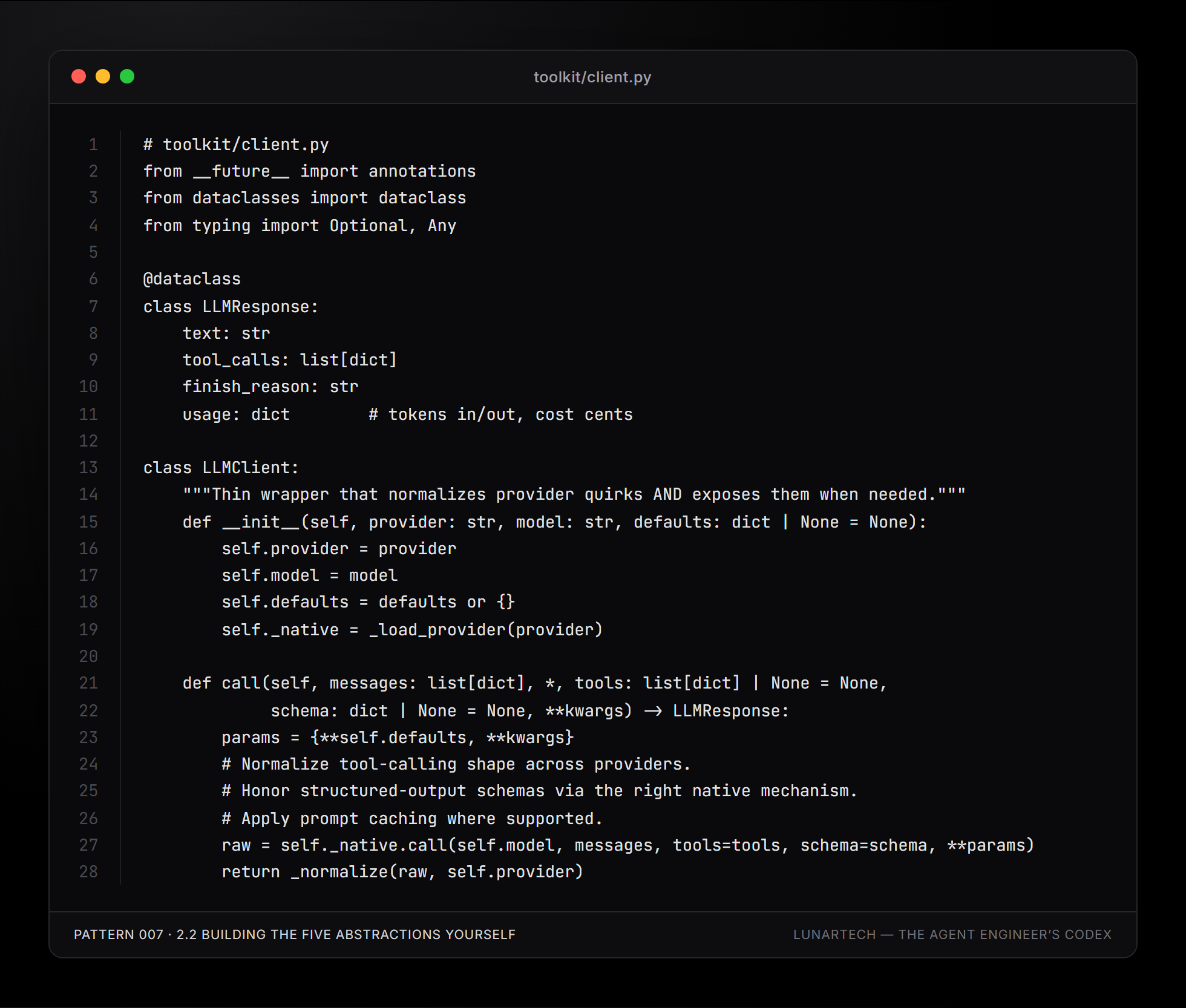 Pattern 007 — 2.2 Building the five abstractions yourself