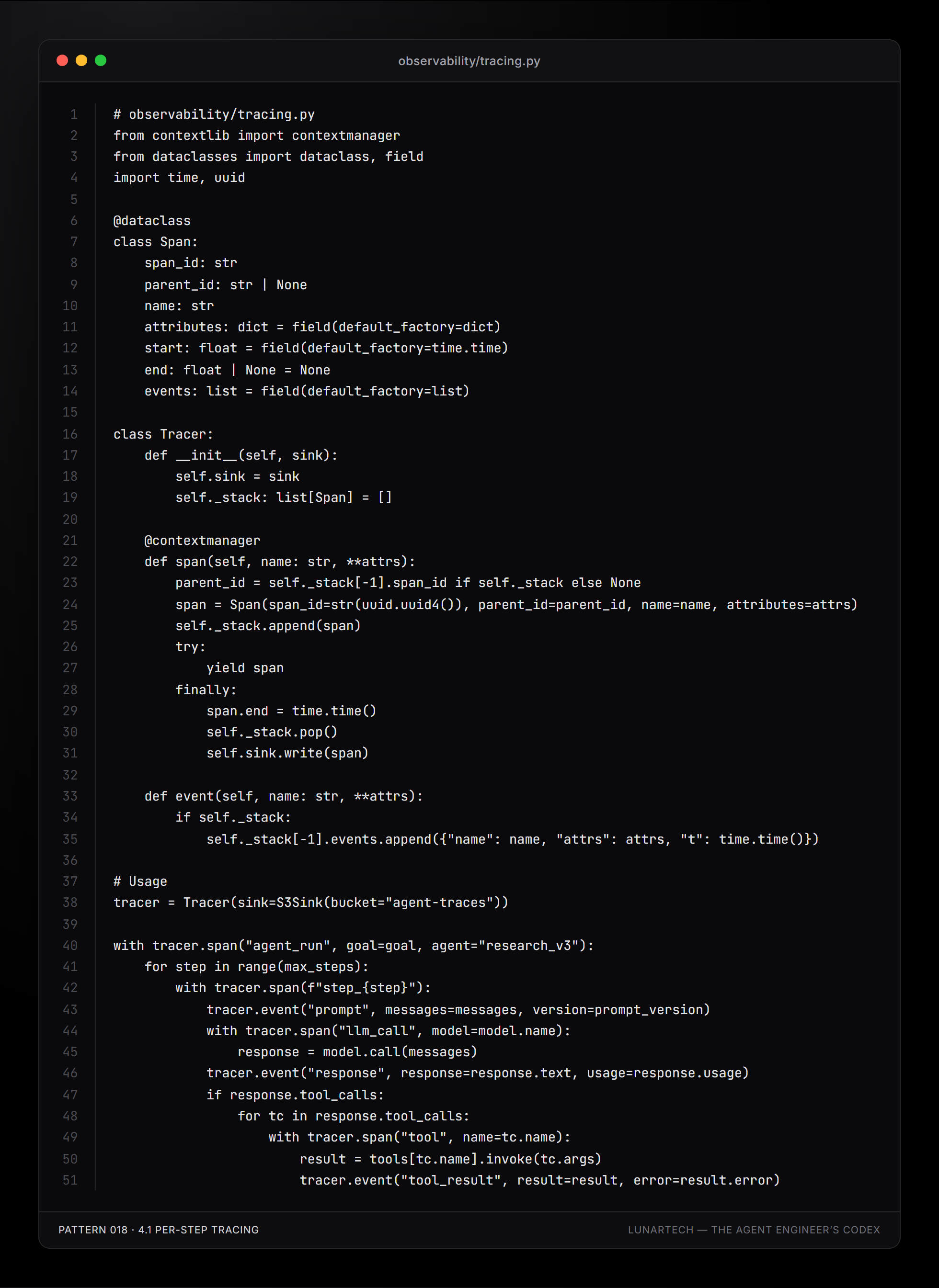 Pattern 018 — 4.1 Per-step tracing