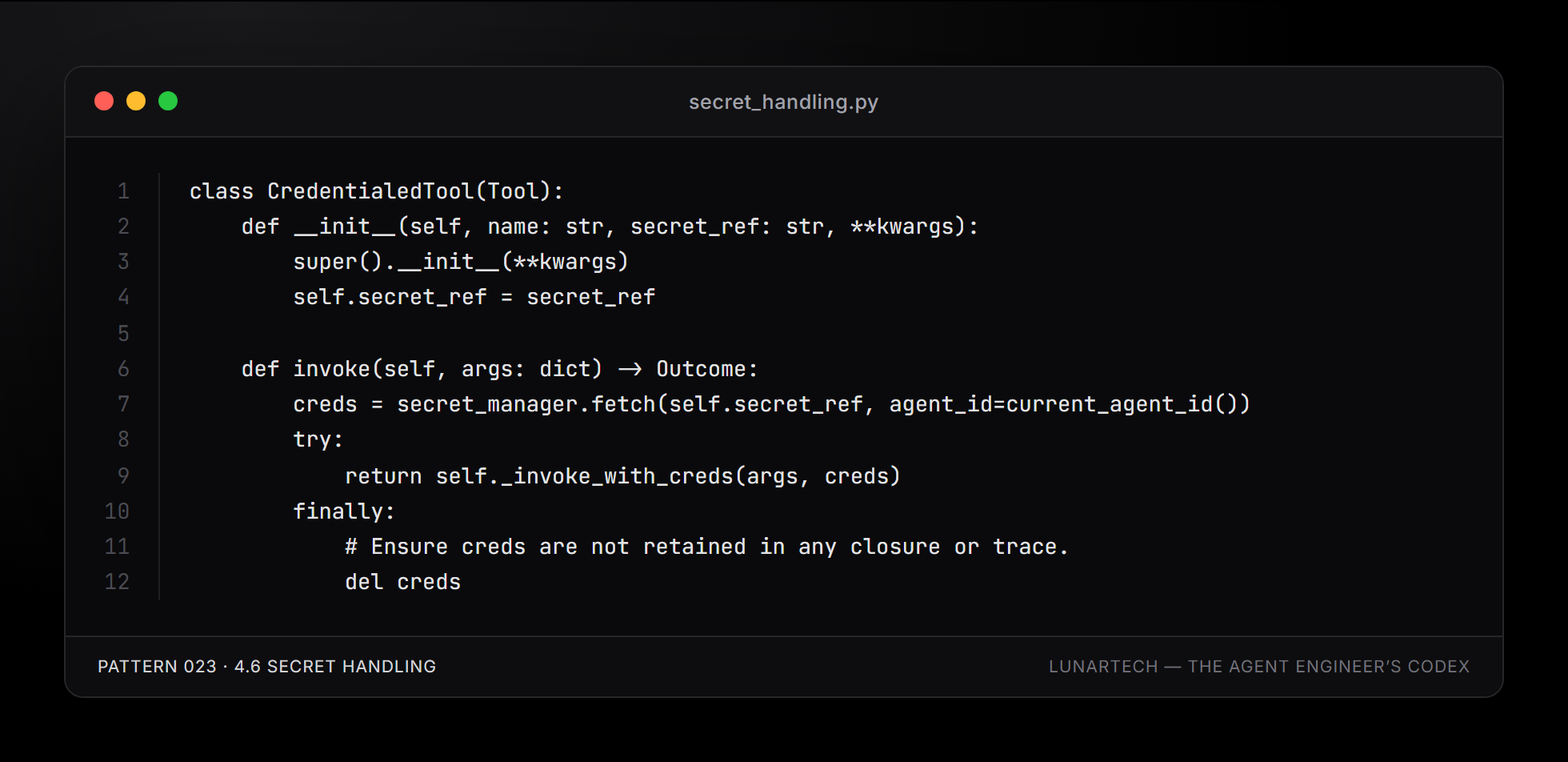 Pattern 023 — 4.6 Secret handling