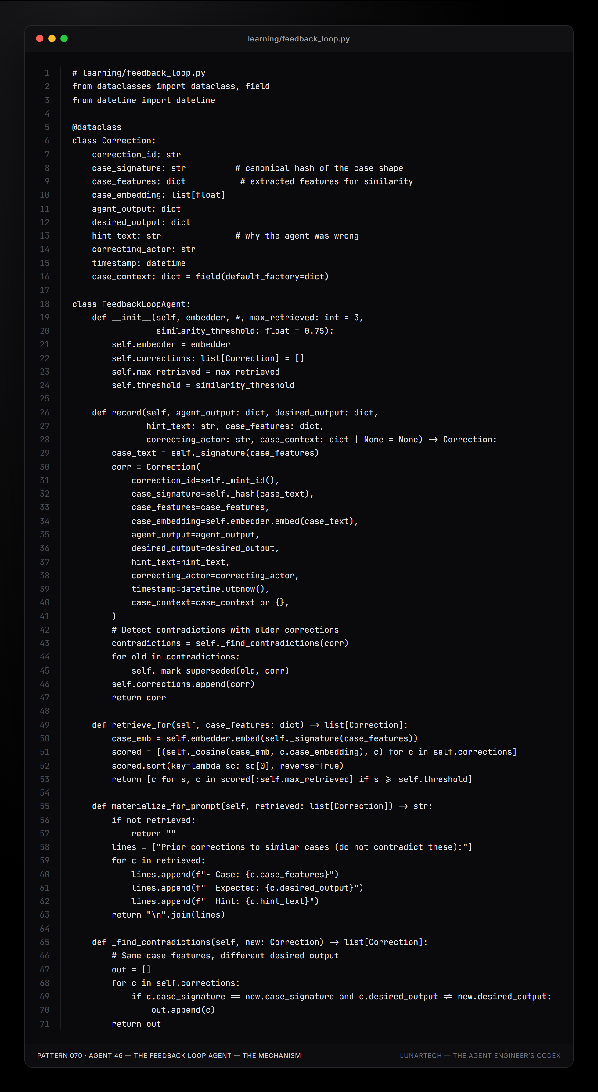 Pattern 070 — Agent 46 — The Feedback Loop Agent — The Mechanism