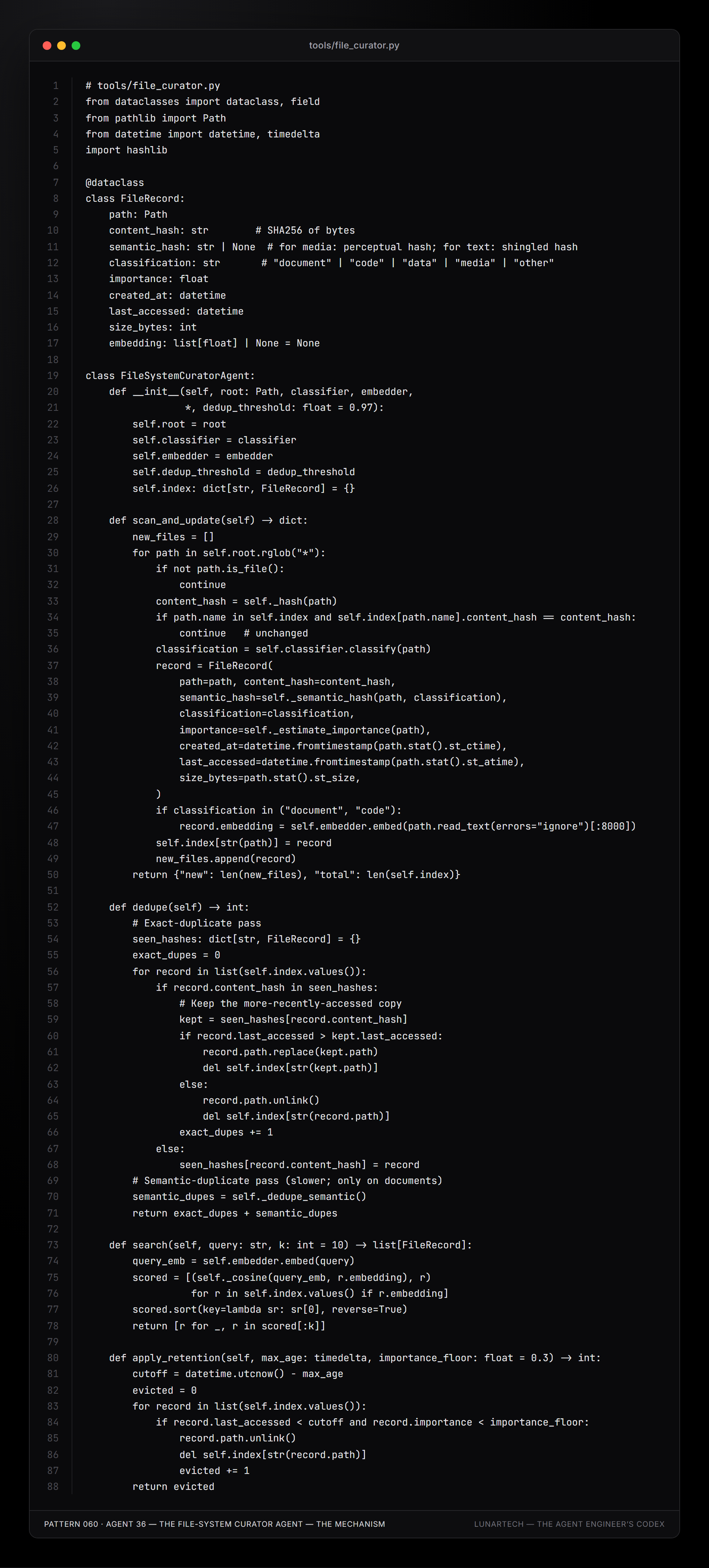 Pattern 060 — Agent 36 — The File-System Curator Agent — The Mechanism
