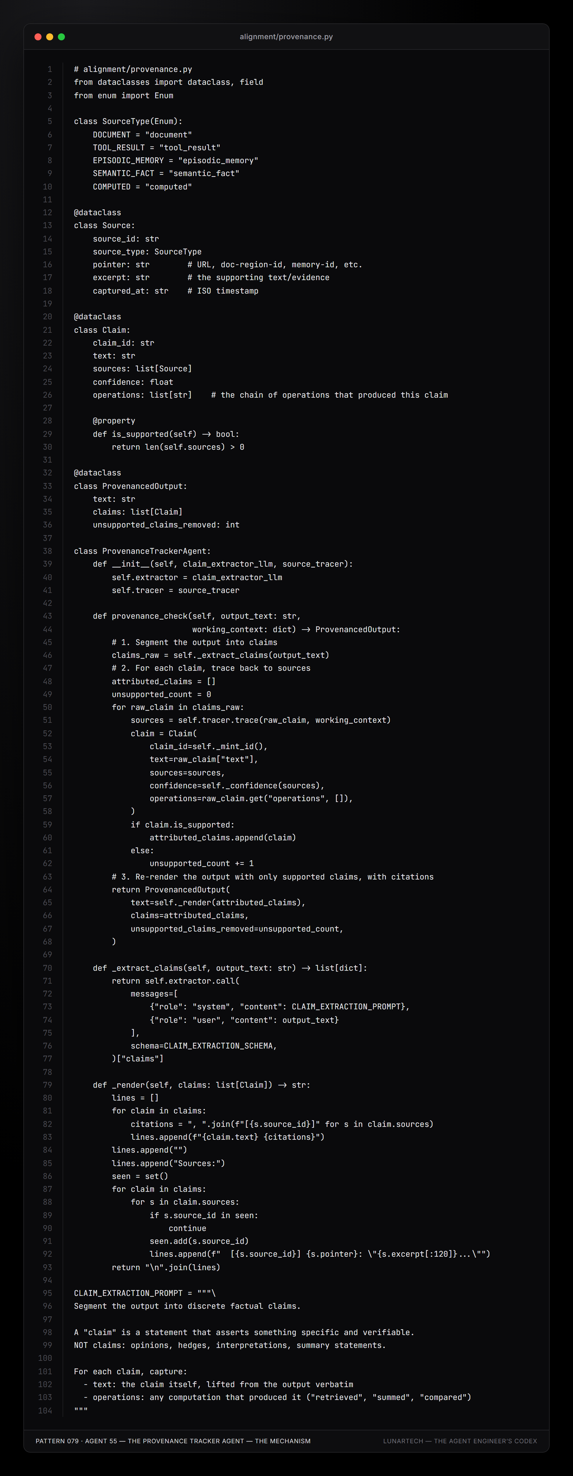 Pattern 079 — Agent 55 — The Provenance Tracker Agent — The Mechanism
