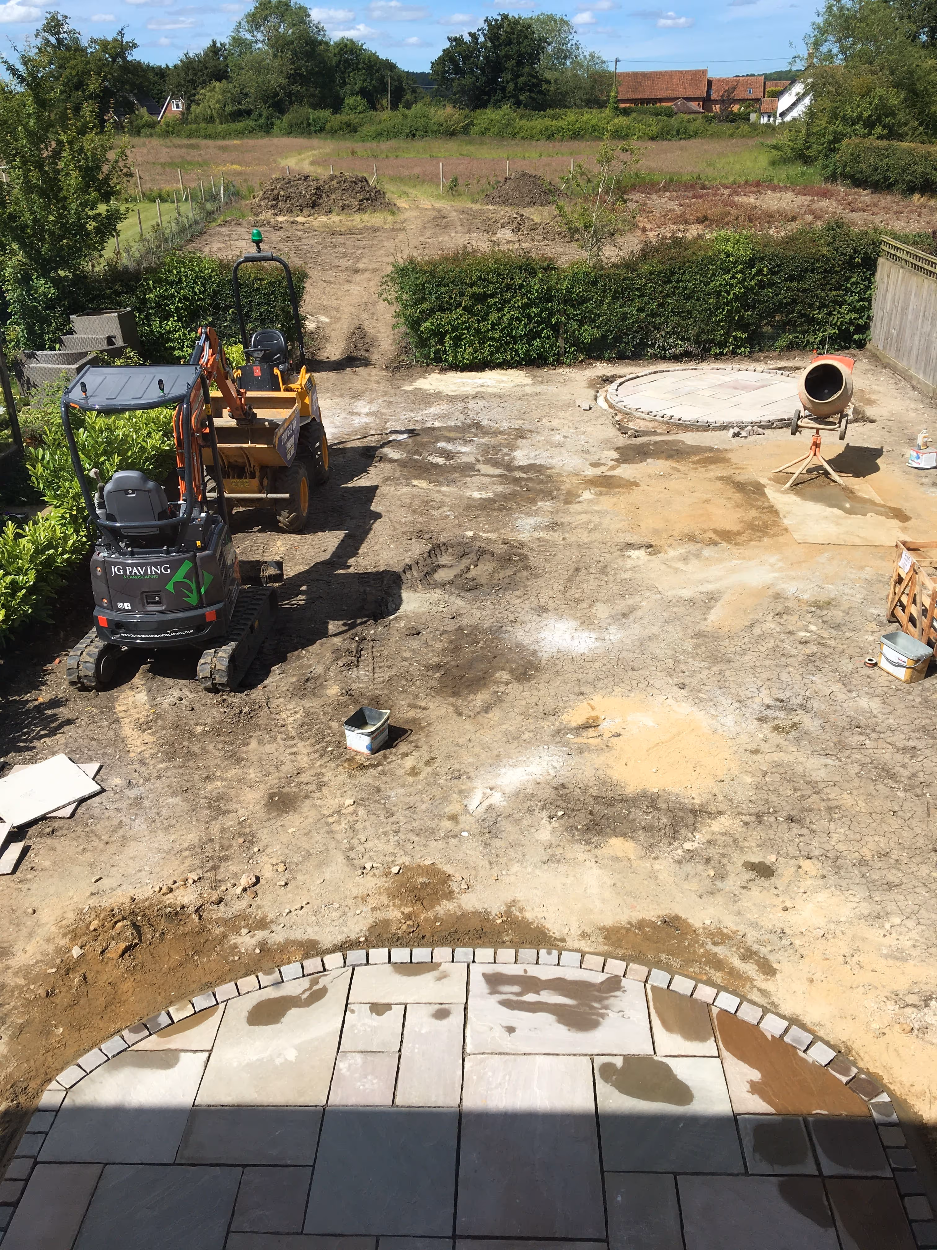 Back garden completely ripped up by digger just leaving the dry top soil underneath.