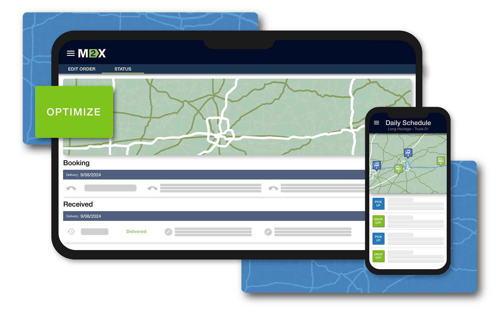 M2X technology graphics with optimise button call out