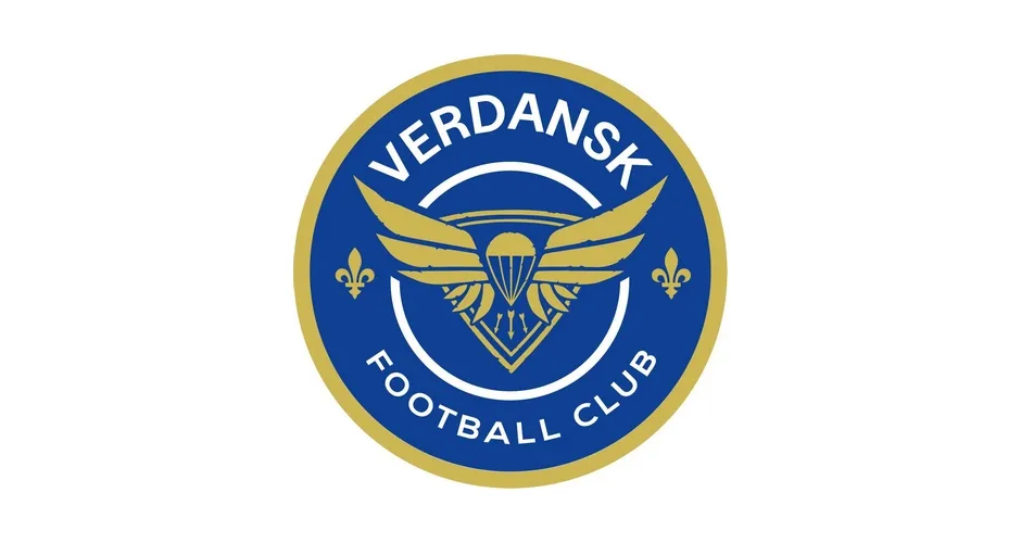 Logo du Verdansk Football Club avec des ailes et un parachute.