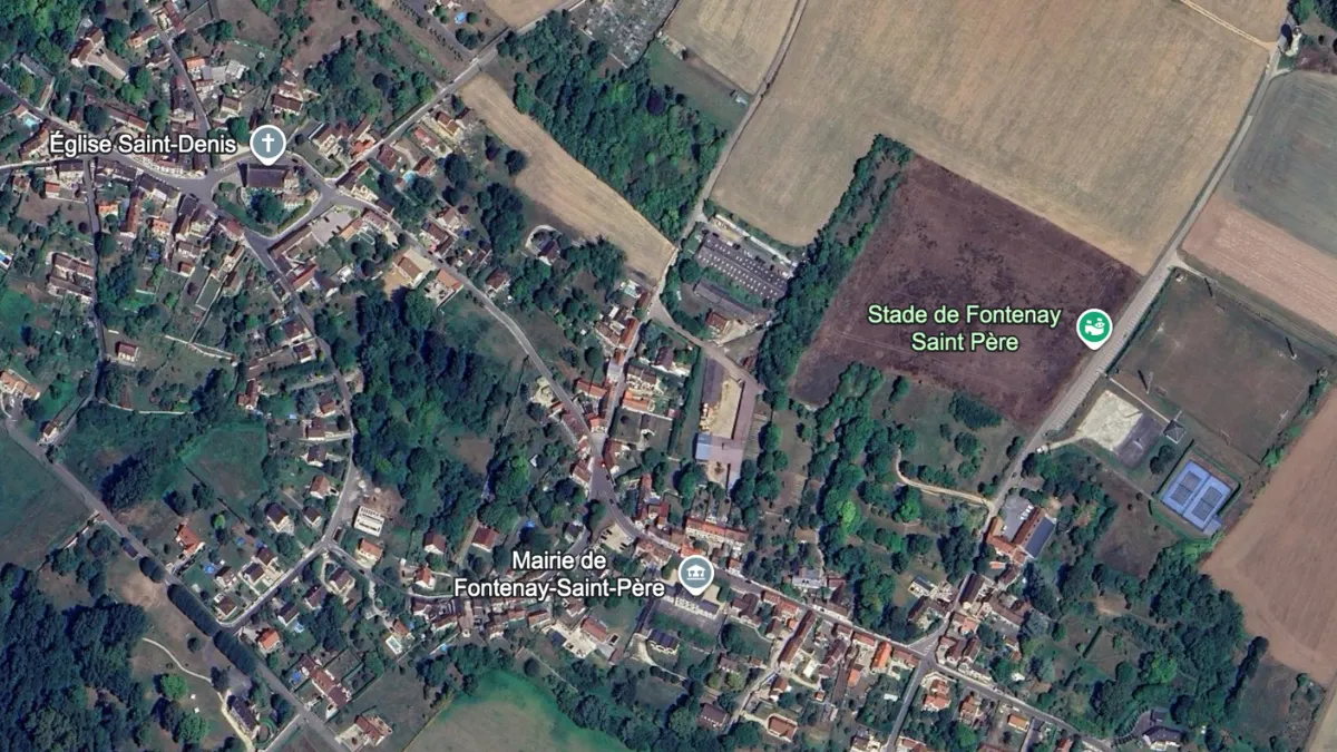 Village de Fontenay Saint-Père : illustration Google Earth