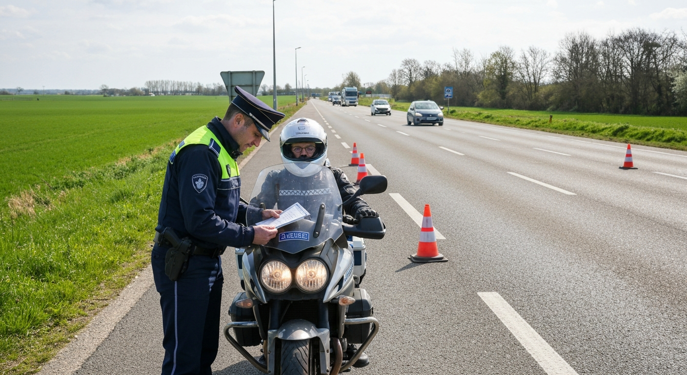 Contrôle de gendarmerie ciblant les motards dans les Yvelines, printemps 2026, sécurité routière