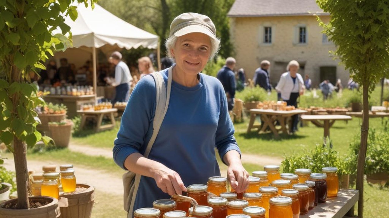 Foire aux plantes et produits locaux à Neauphle-le-Château, stands d’artisans et pépiniéristes dans un parc de village