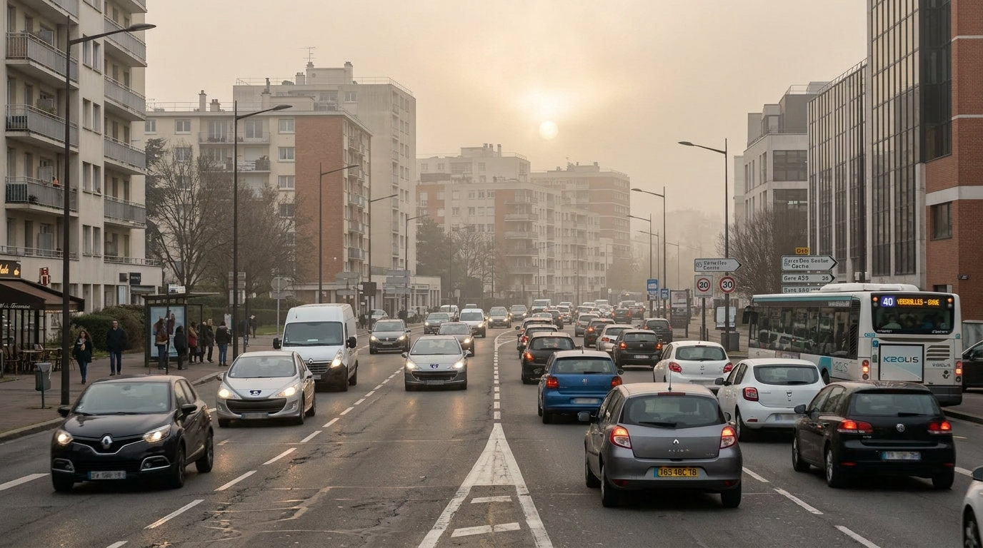 Réduire la vitesse de 20 km/heure permet de diminuer la pollution (Illustration Infosyvelines)