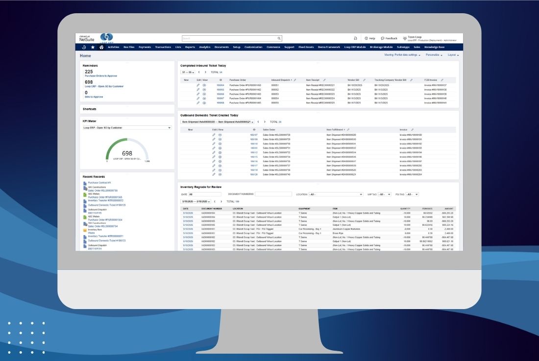 Loop ERP Circular Economy Dashboard