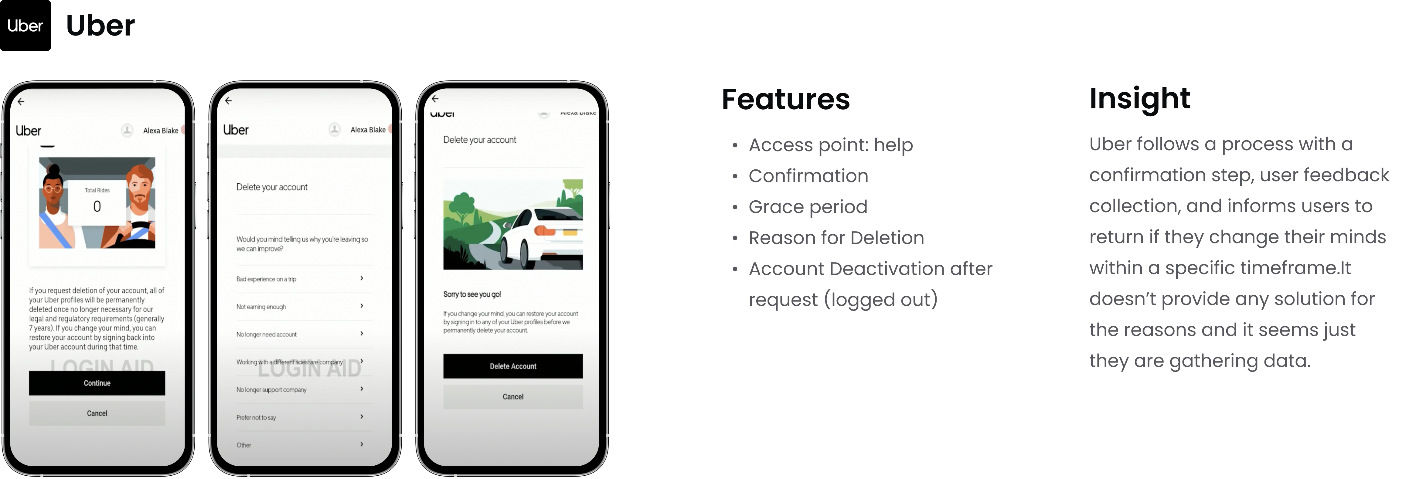 Uber 3 main screens