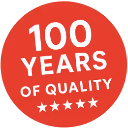 "100 years of quality" badge