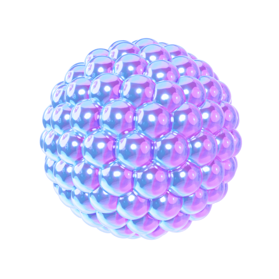 Ein kugeliger Ball, der die Technologie von noui zeigt.
