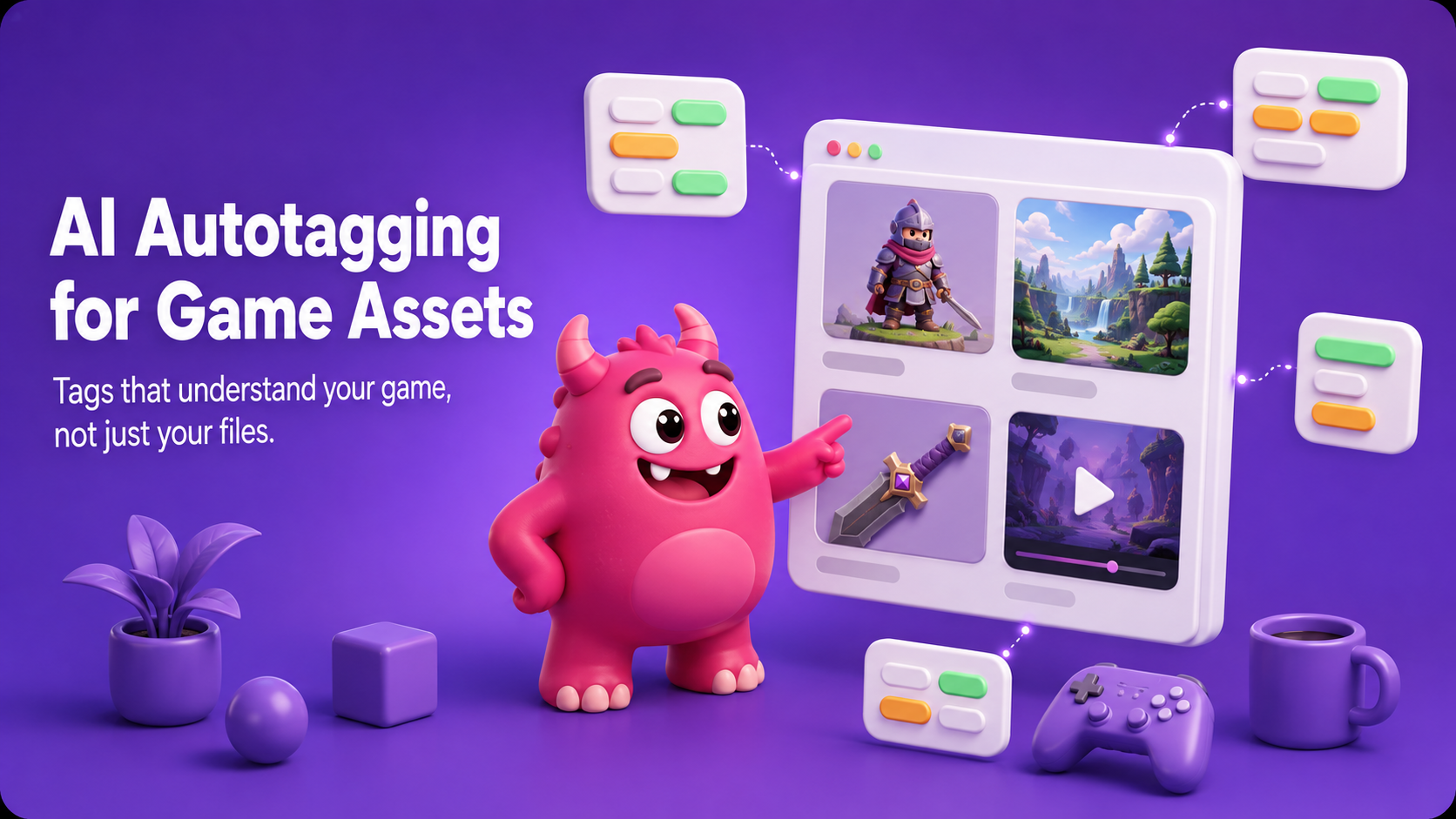 AI autotagging for game assets: Artstash automatically applying character, mechanic and creative-hook tags across a game asset library