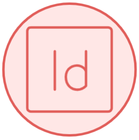 Icons für GASTROPIM-Funktionen: InDesign-Integration zur nahtlosen Katalogerstellung und GASTROPIM-Datenblatt-Designer für schnelle, anpassbare Datenblätter.