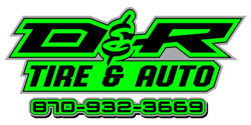 D&R Tire and Auto logo in green and black