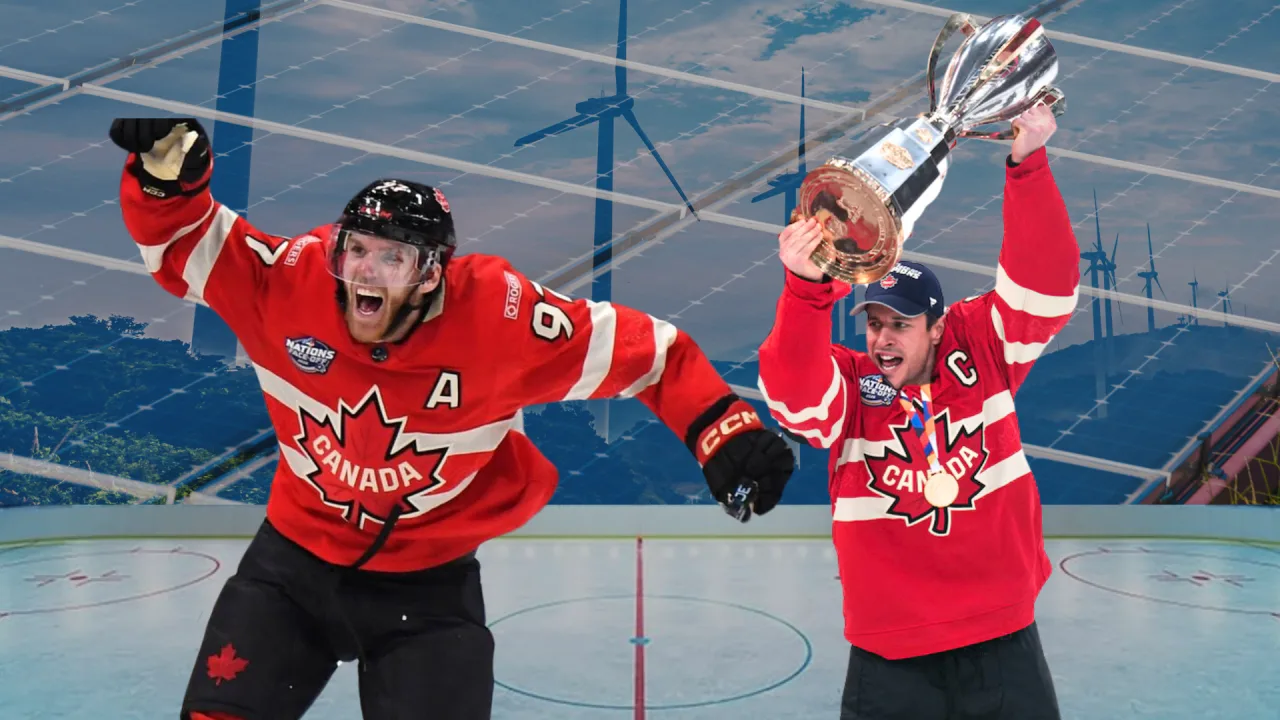 Team Canada raises the 4 Nations cup.