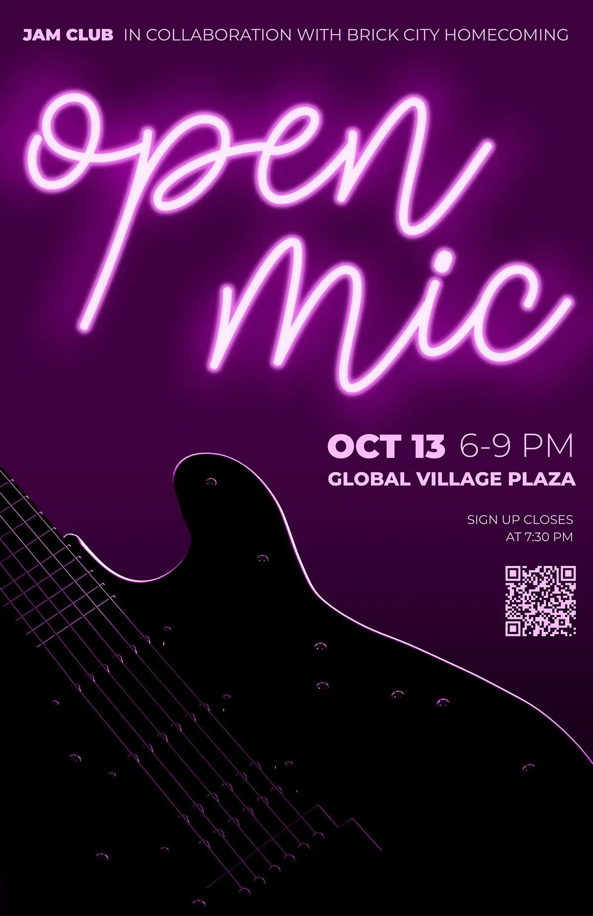 Open Mic Poster for RIT New Media Club Design Battle