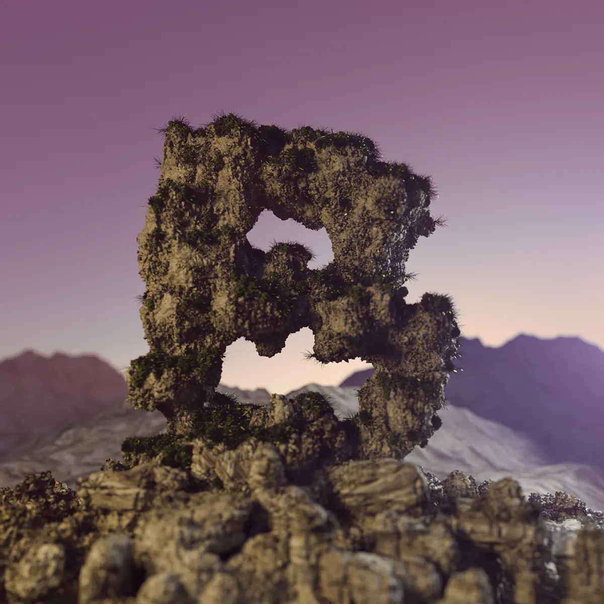 Rocks in the shape of a B