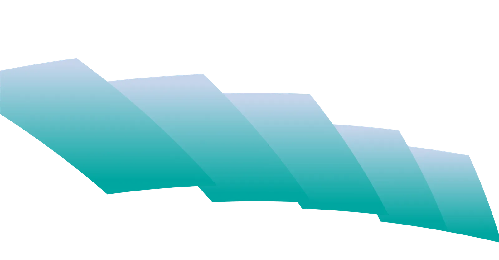 A blue curved object.