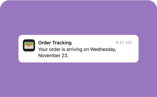 Order tracking notification