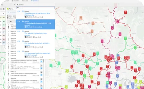 Parcel deliveries map