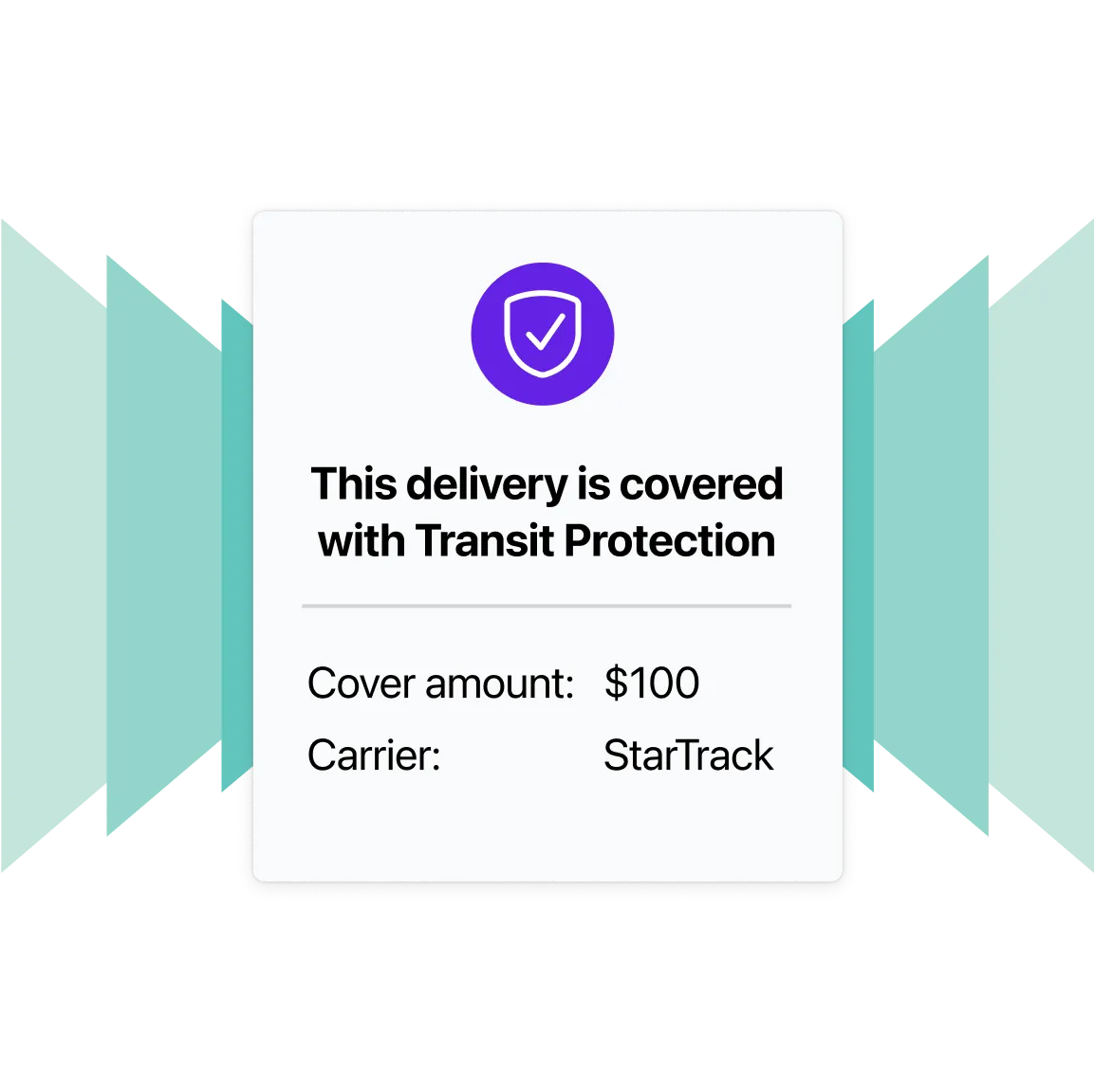 A sign that says this delivery is covered with transit protection.