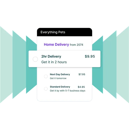 Delivery options screen featuring Home Delivery choices 