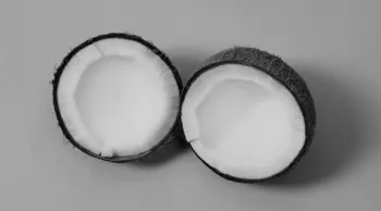 Coconut ut in half