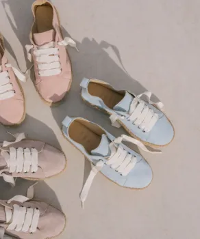 Pink and blue shoes