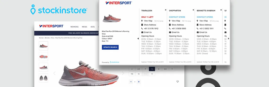 A screenshot from an online shoe retailer