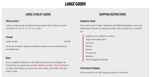 Shipping bulky items