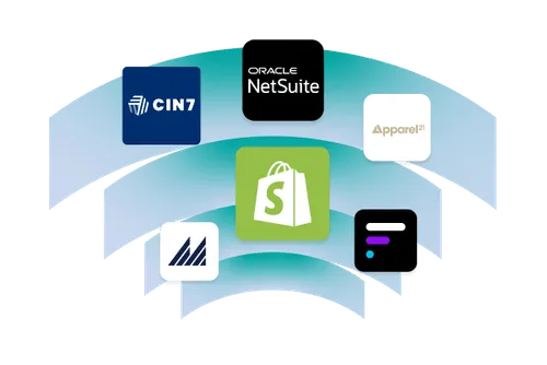 A fan of integration logos