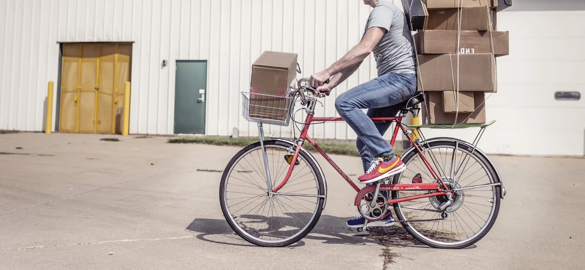 A person riding a bike