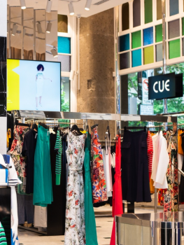 Shop with clothes rack