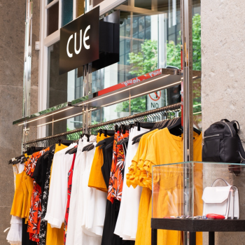 Store with clothes rack
