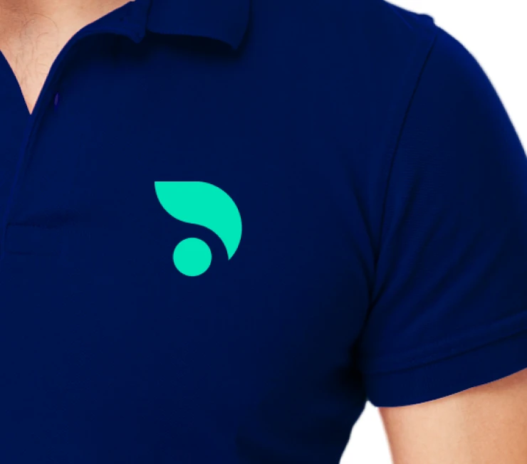 persons shirt with logo 