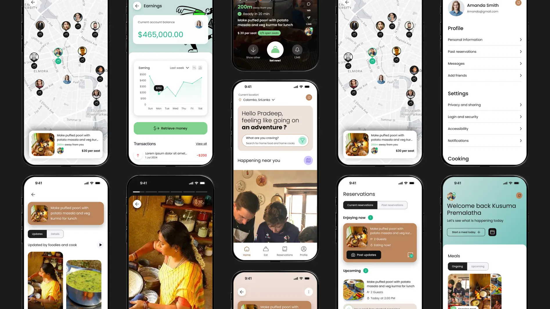 application screenshots - multiple