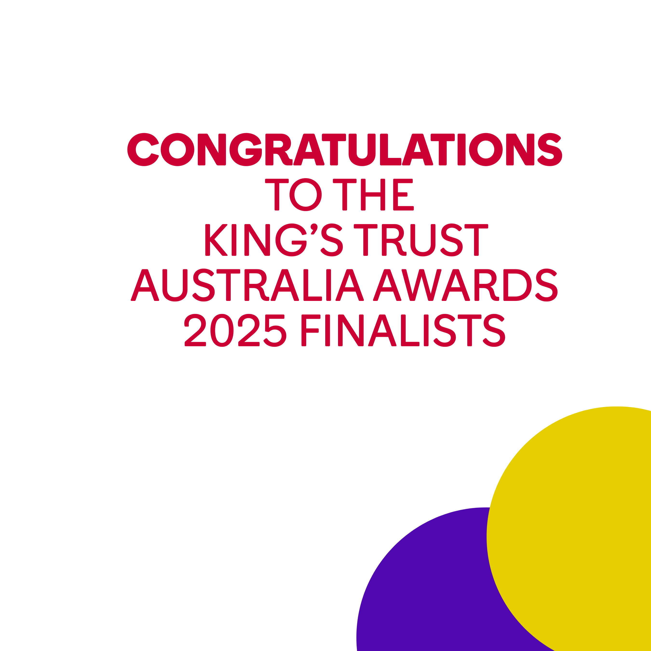 Congratulations to the  King's Trust Australia Award finalists 