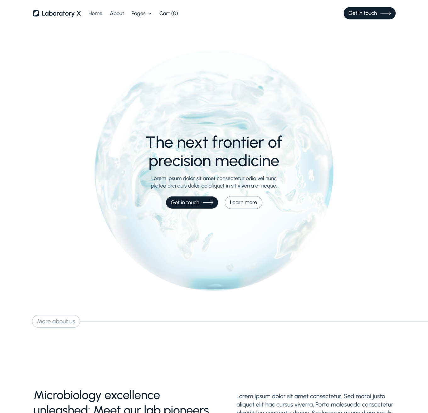 Laboratory X - About Top Page - Laboratory Webflow Template