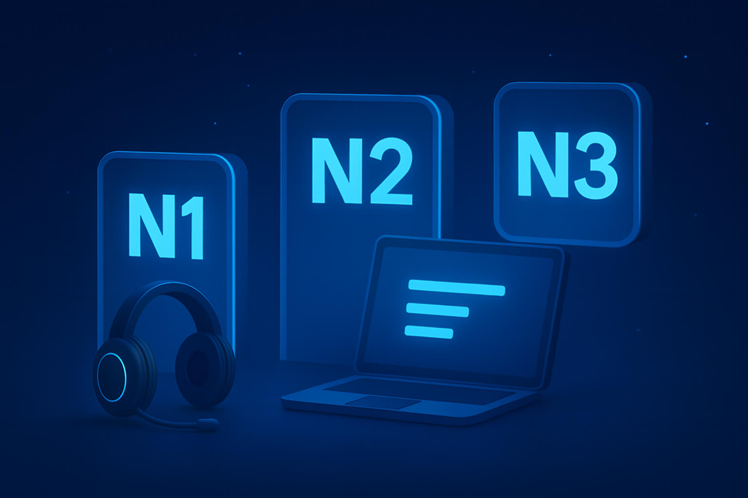 Comparaison des niveaux de support informatique : Niveaux N1, N2, N3