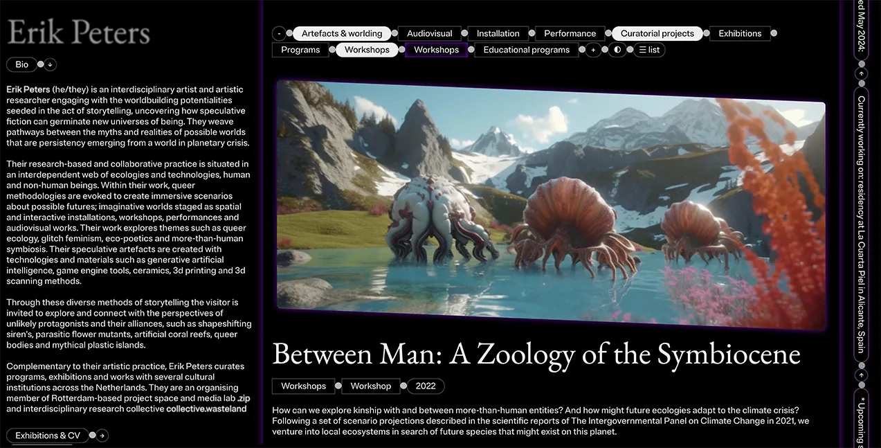 Snapshot 04  of website Erikpeters.work in use
