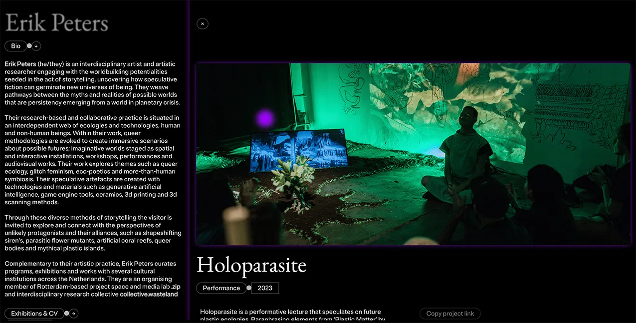 Snapshot 03  of website Erikpeters.work in use