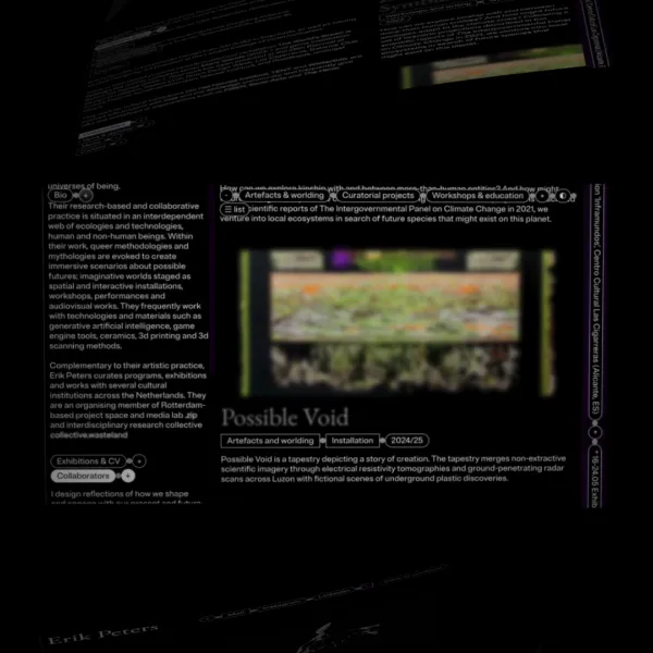Snapshot 01 of website Erikpeters.work in use