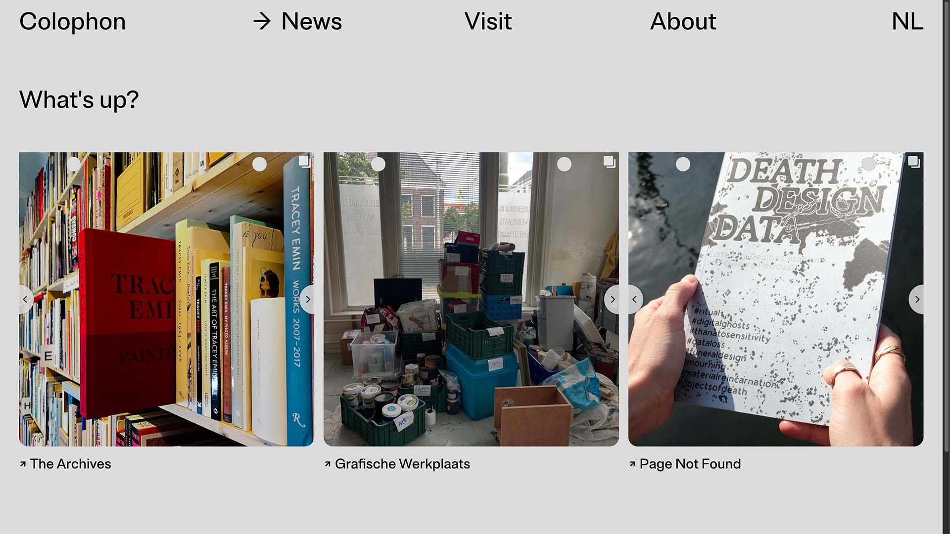 News page preview of the website colophon.nl 